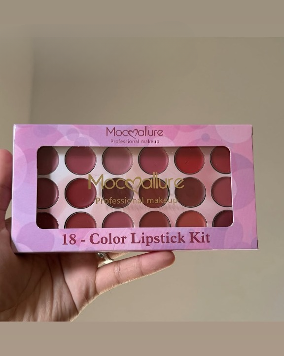 Moccallure Professional 18-Colors Lipstick Kit �Long-Lasting, Hydrating &amp; Compact | Unisex Makeup Set
