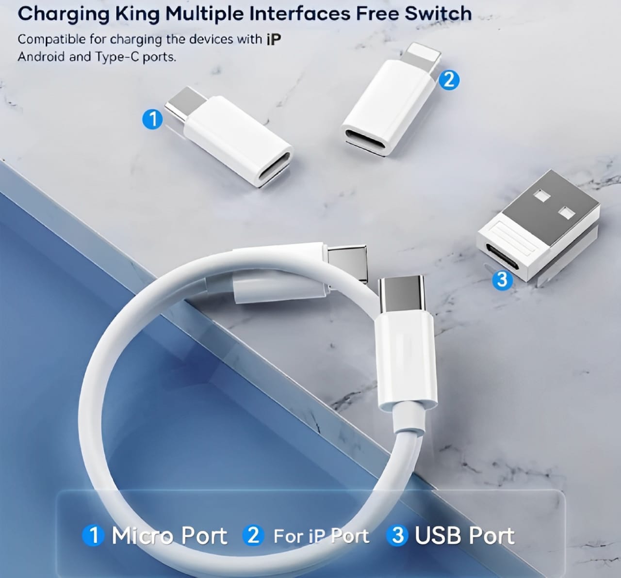 ( 5 in 1 ) Data Cable Set All Solutions in One | Data Cable Set 60w Fast Charging - Random Color