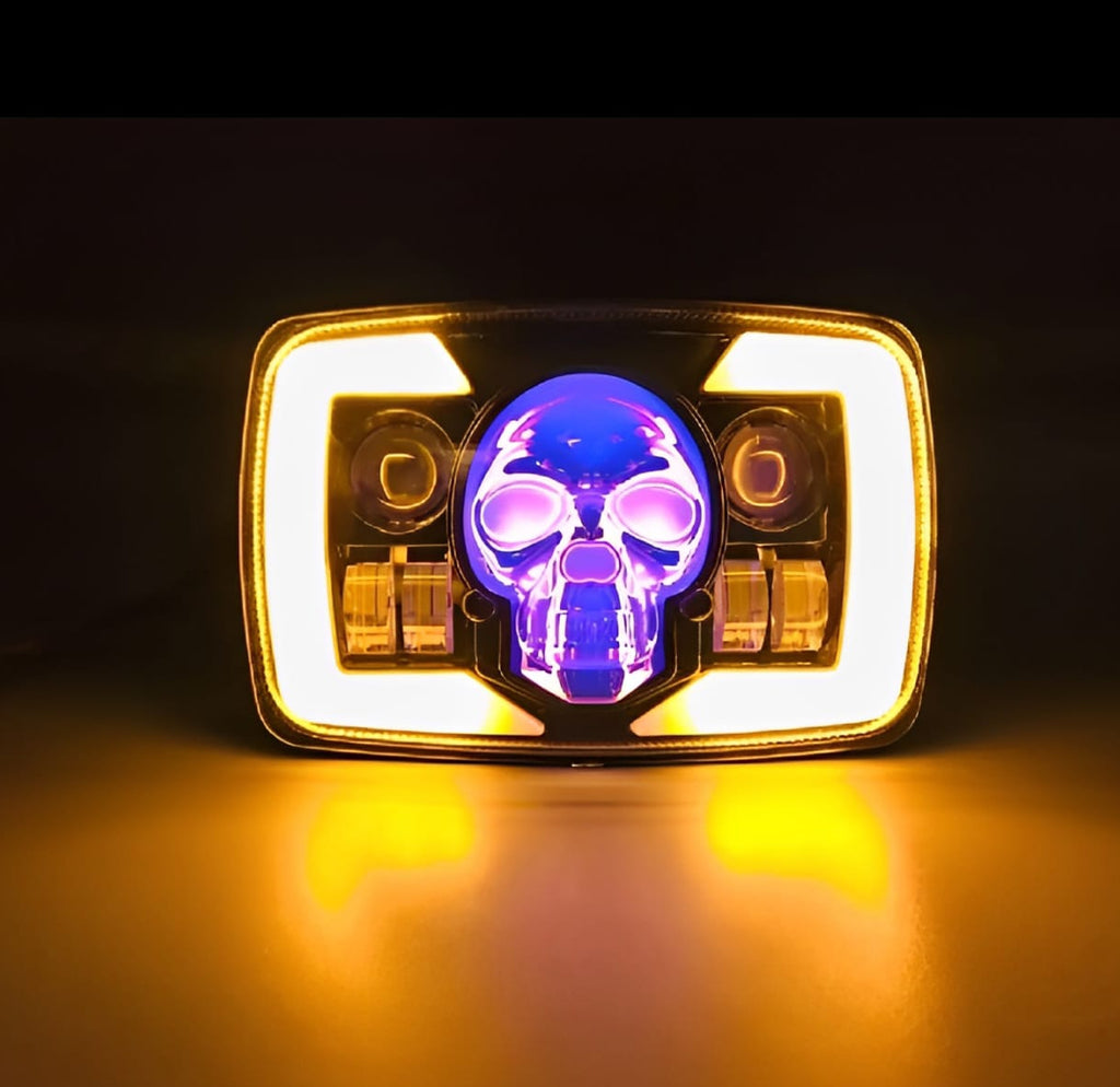 Skull Style Headlight with indicators Beam For Bike | Upgraded Model Original Fitting For Honda CD70 / CG125