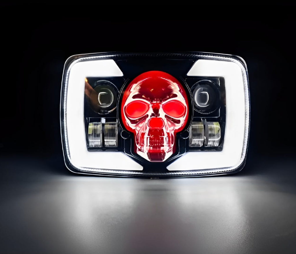 Skull Style Headlight with indicators Beam For Bike | Upgraded Model Original Fitting For Honda CD70 / CG125