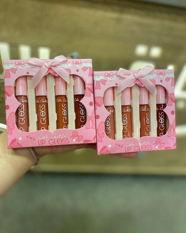 4-Piece Color Castle Bow Lip Gloss Set �Cute Bow Design, Vibrant Shades, Smooth &amp; Glossy Finish