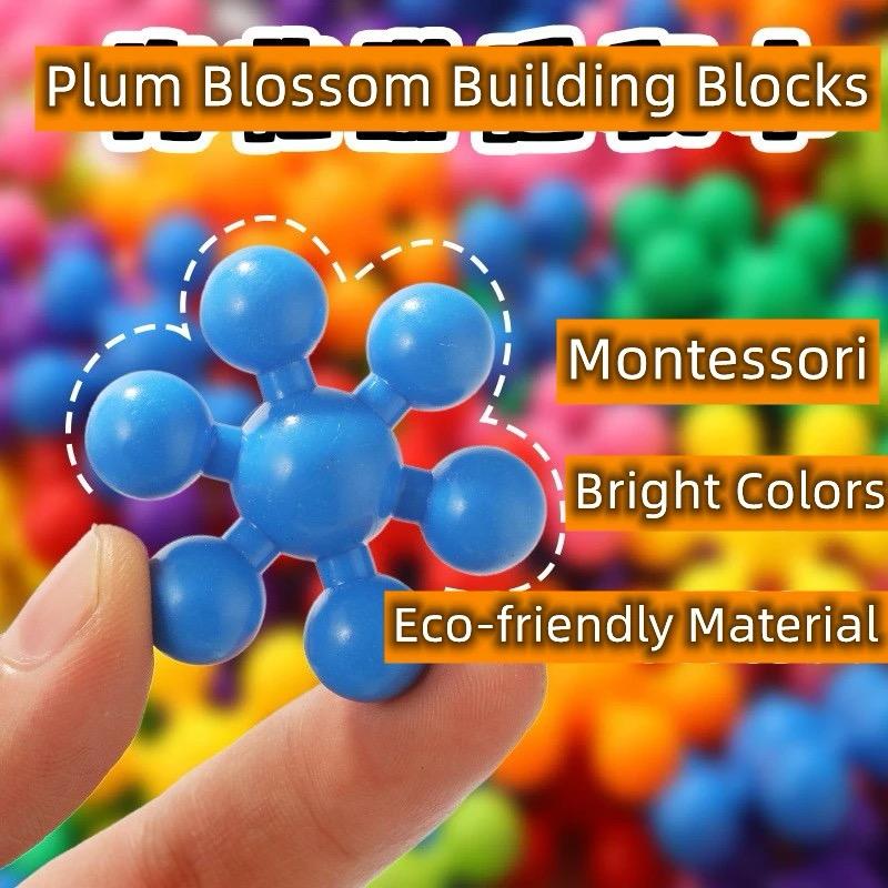 32 pcs Snowflakes Colorful Toy Building Blocks Flower-Shaped Set | Plastic colorful snowflakes toy