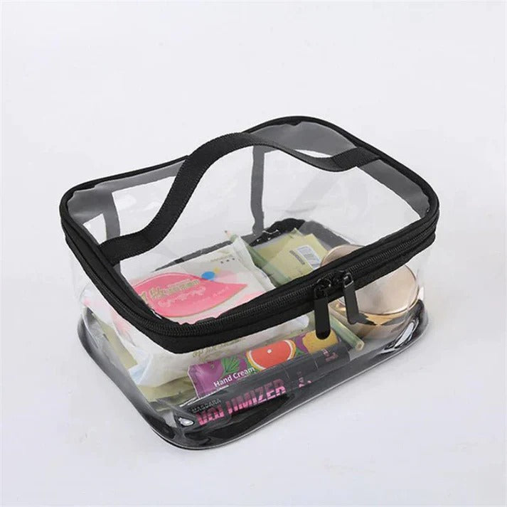 Clear Travel Makeup Bag �Waterproof, Portable, and Stylish Organizer for Cosmetics &amp; Toiletries - Transparent Clear Cosmetic Bag, Portable Toiletry Bag, Zipper Organizer, Transparent Travel Makeup Pouch - Random Color