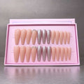 24Pcs O.TWO.O? pink?Matte Nails with accessories