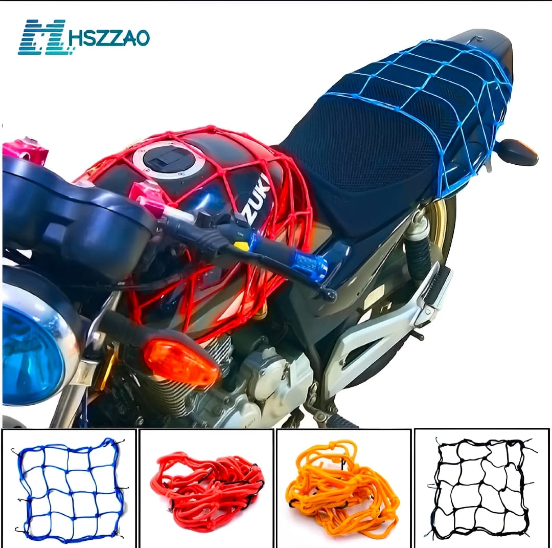 Motorcycle Flexible Cargo Net �Helmet Holder &amp; Luggage Mesh with Hooks (random color)