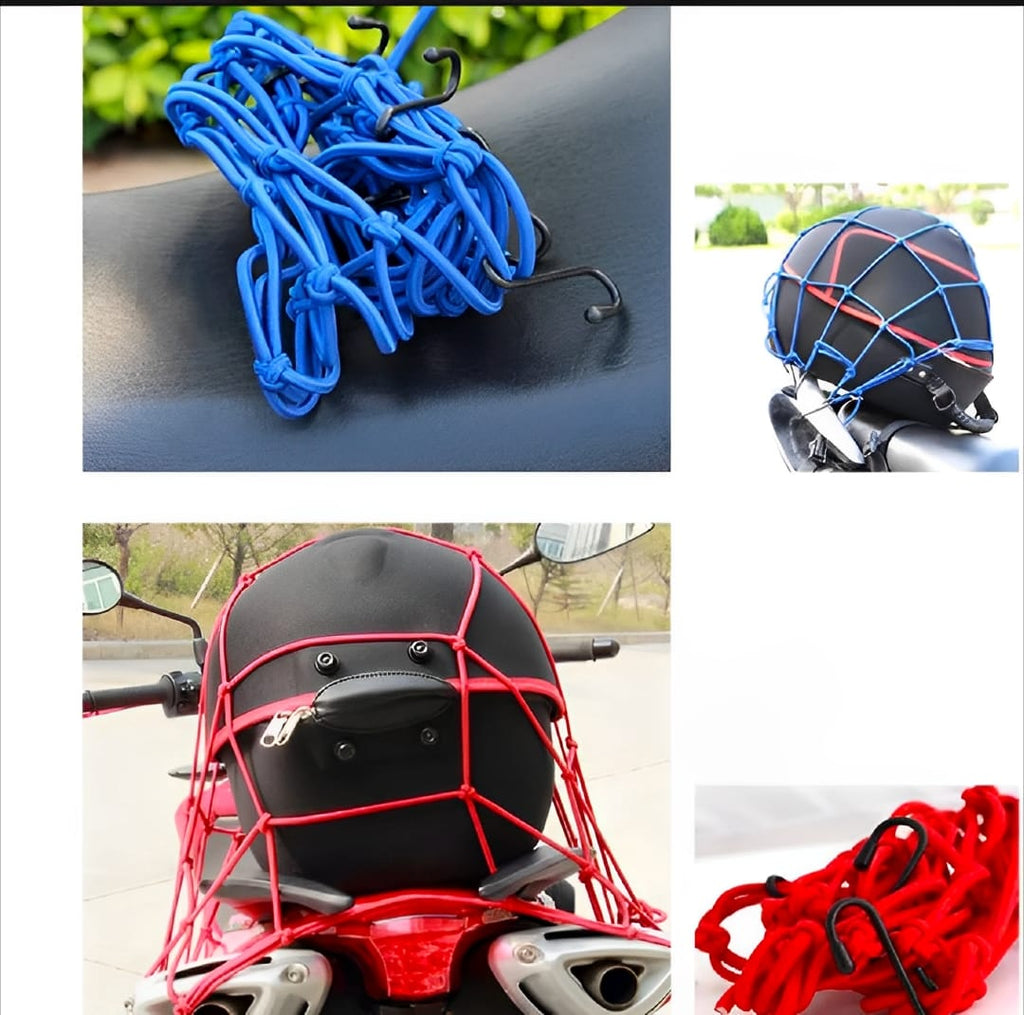 Motorcycle Flexible Cargo Net �Helmet Holder &amp; Luggage Mesh with Hooks (random color)