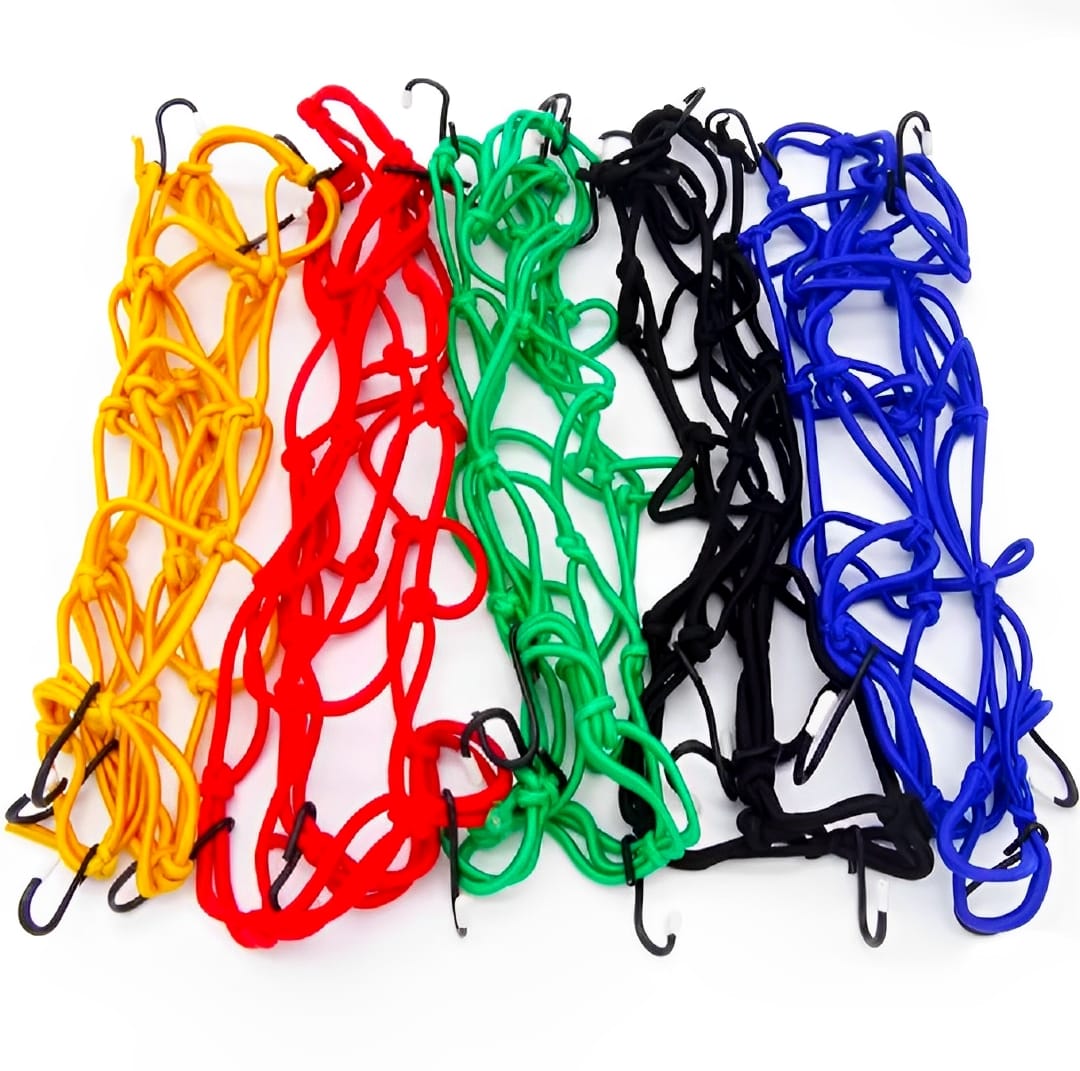 Motorcycle Flexible Cargo Net �Helmet Holder &amp; Luggage Mesh with Hooks (random color)