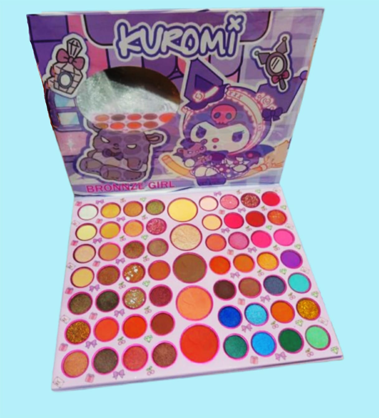 Kuromi 61-Color Eyeshadow Palette �High Pigment, Matte &amp; Shimmer Shades for Creative Eye Looks