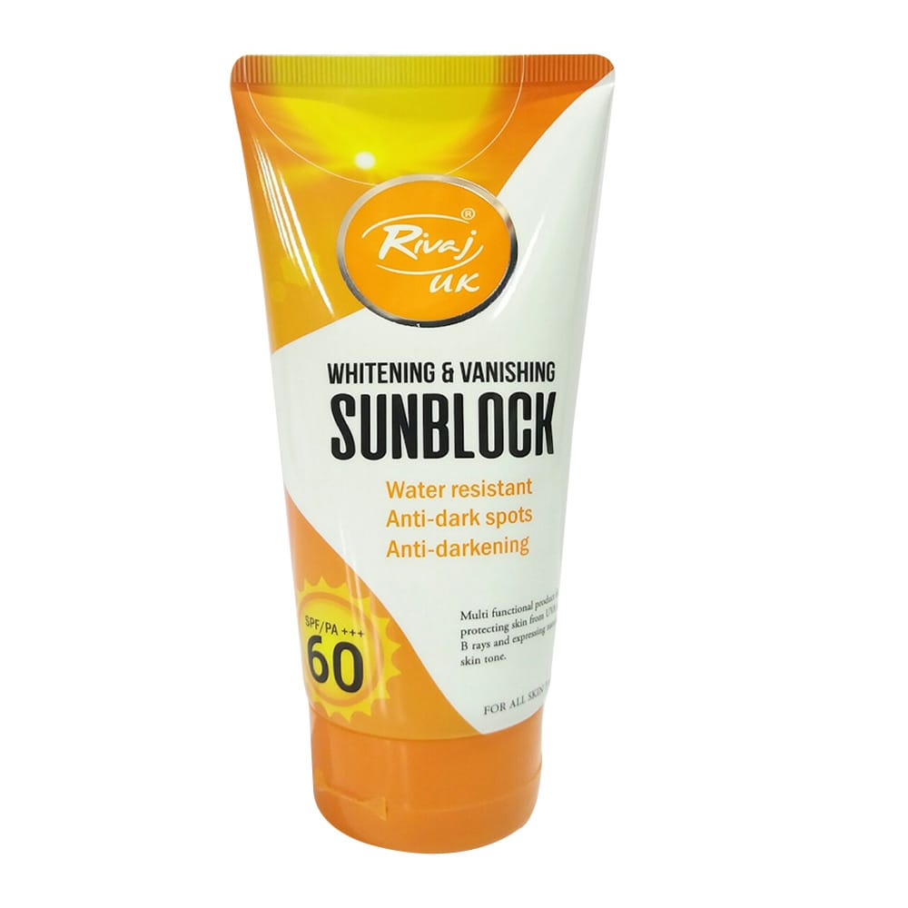 Rivaj Sunblock Whitening &amp; Vanishing SPF60 Ideal for all skin types [150ml]