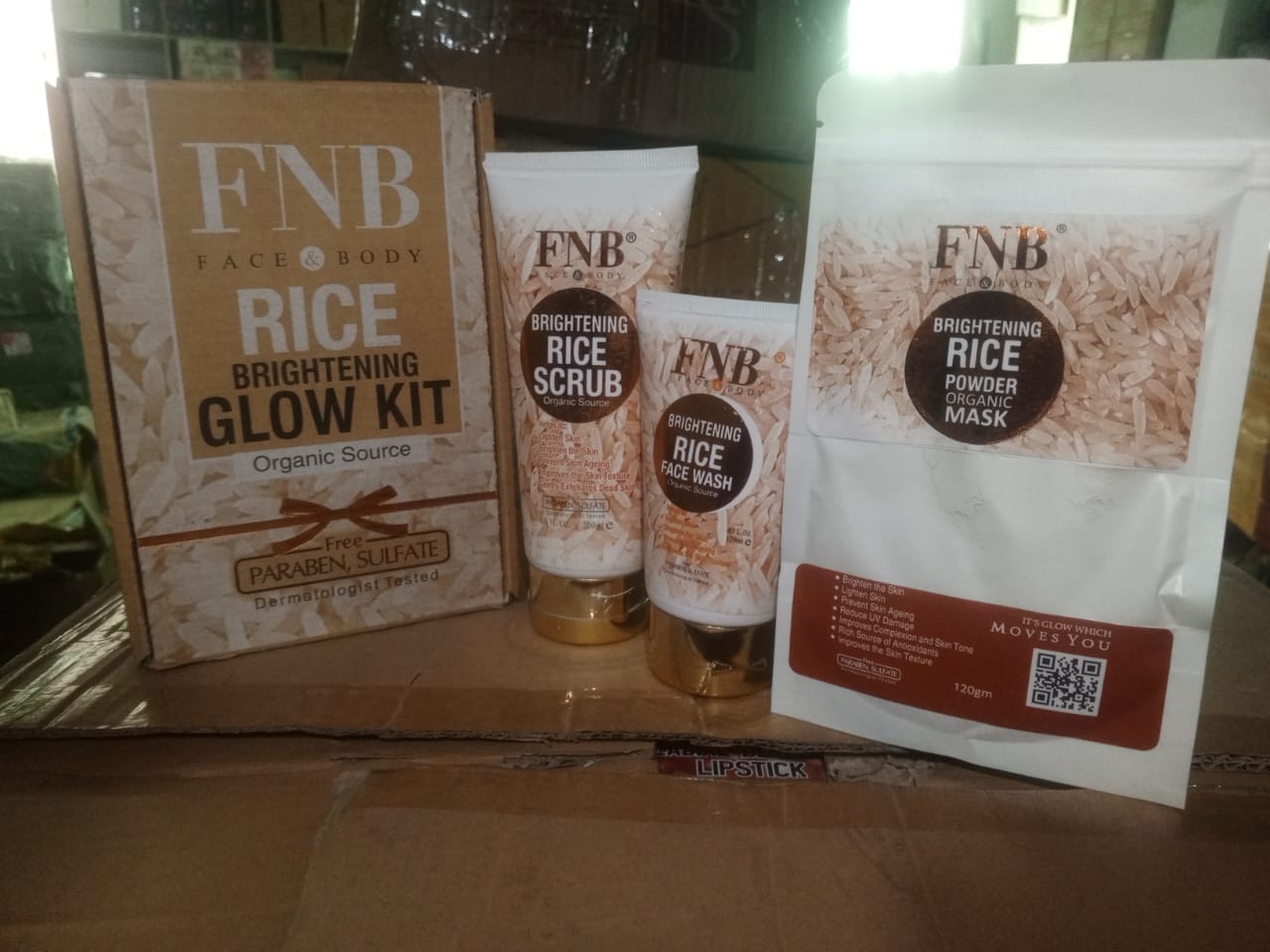 FNB Rice [3 in 1] Whitening Brightening Glow Kit | Home Facial For Best Skin for Girls and Women