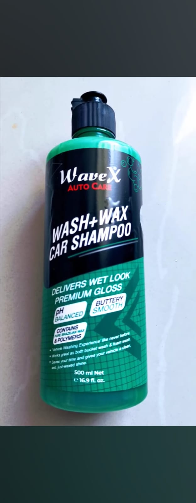 WaveX Auto Care | Wash + Wax Car Shampoo �200ml | Delivers Wet Look &amp; Premium Gloss | Made in Pakistan