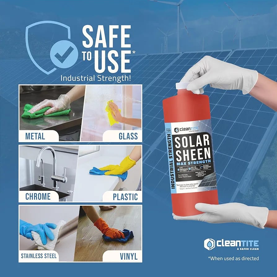 Solar Sheen �Premium 200ml Solar Panel Cleaner | High-Performance, Streak-Free Cleaning Solution for Dust, Dirt, and Residue Removal