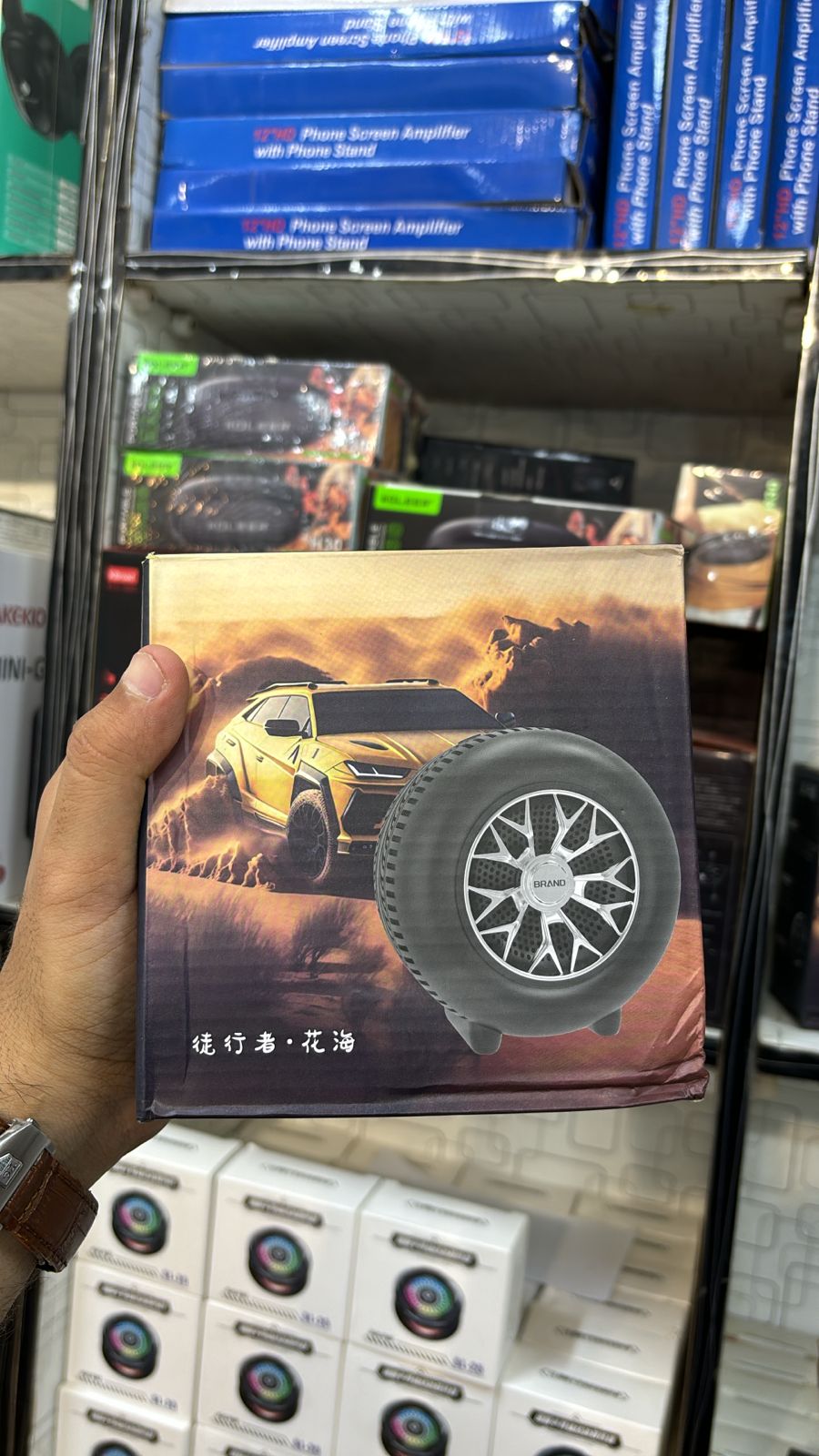 High-Powered Tyre-Shaped Bluetooth Speaker with Deep Extra Bass �Portable Wireless Speaker with Dynamic Sound, LED Lights &amp; Unique Tyre Design for Home, Car, and Outdoor Use