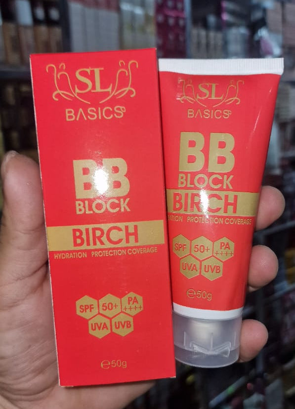 SL Basics BB Block 50g A revolutionary tinted sunscreen offering hydration, protection, and flawless coverage. Enriched with Vitamin E and Lotus Flower extract, it caters to all skin types