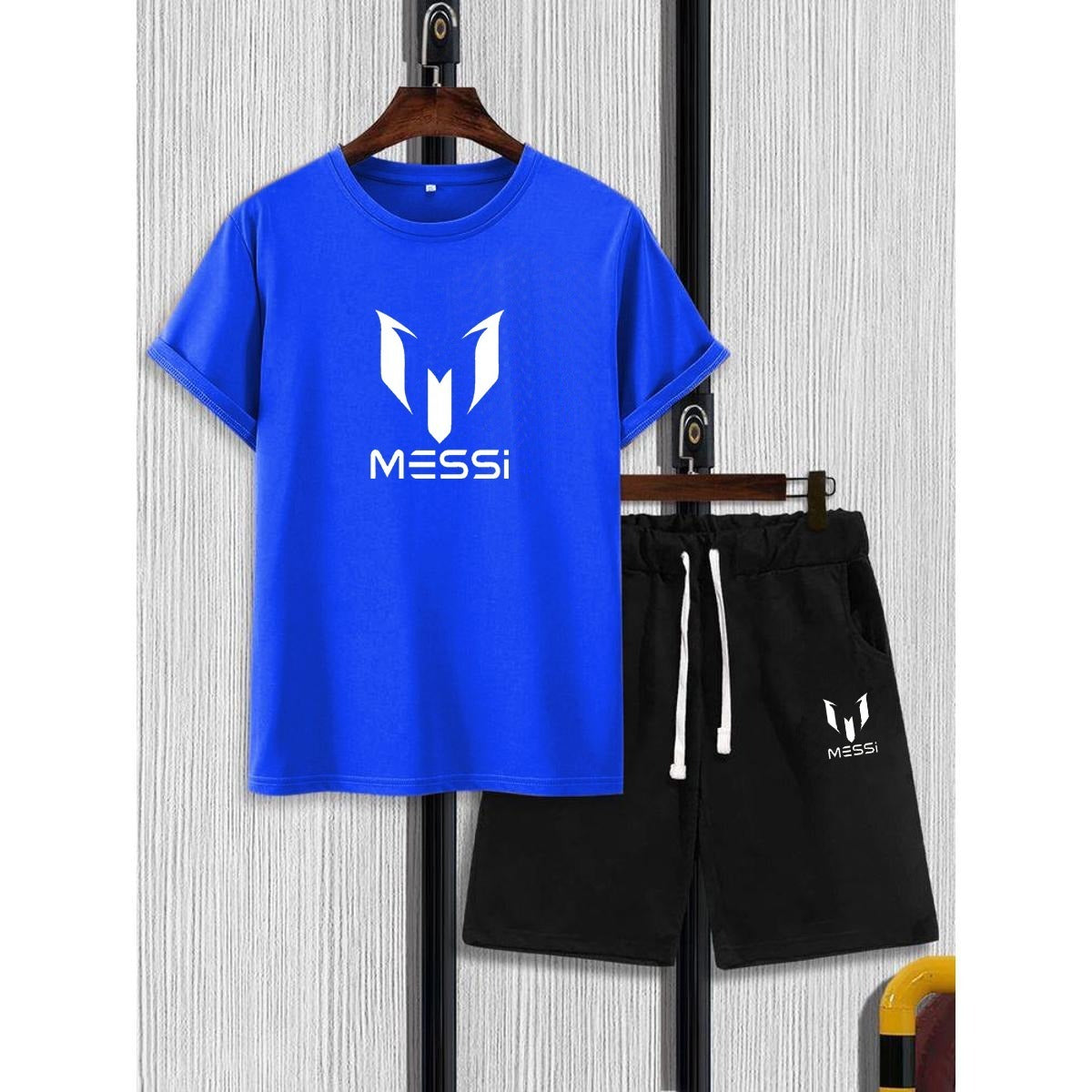 Printed Half Sleeves Cotton Jersey Summer Tracksuit For Boys &amp; Girls T-Shirt &amp; Shorts Gym Sports Outdoor Gaming Tracksuit - M