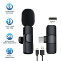 WIRELESS MIC K9 Single Microphone Mic Plug & Play USB Type C Plug Wireless Lavalier Microphone
