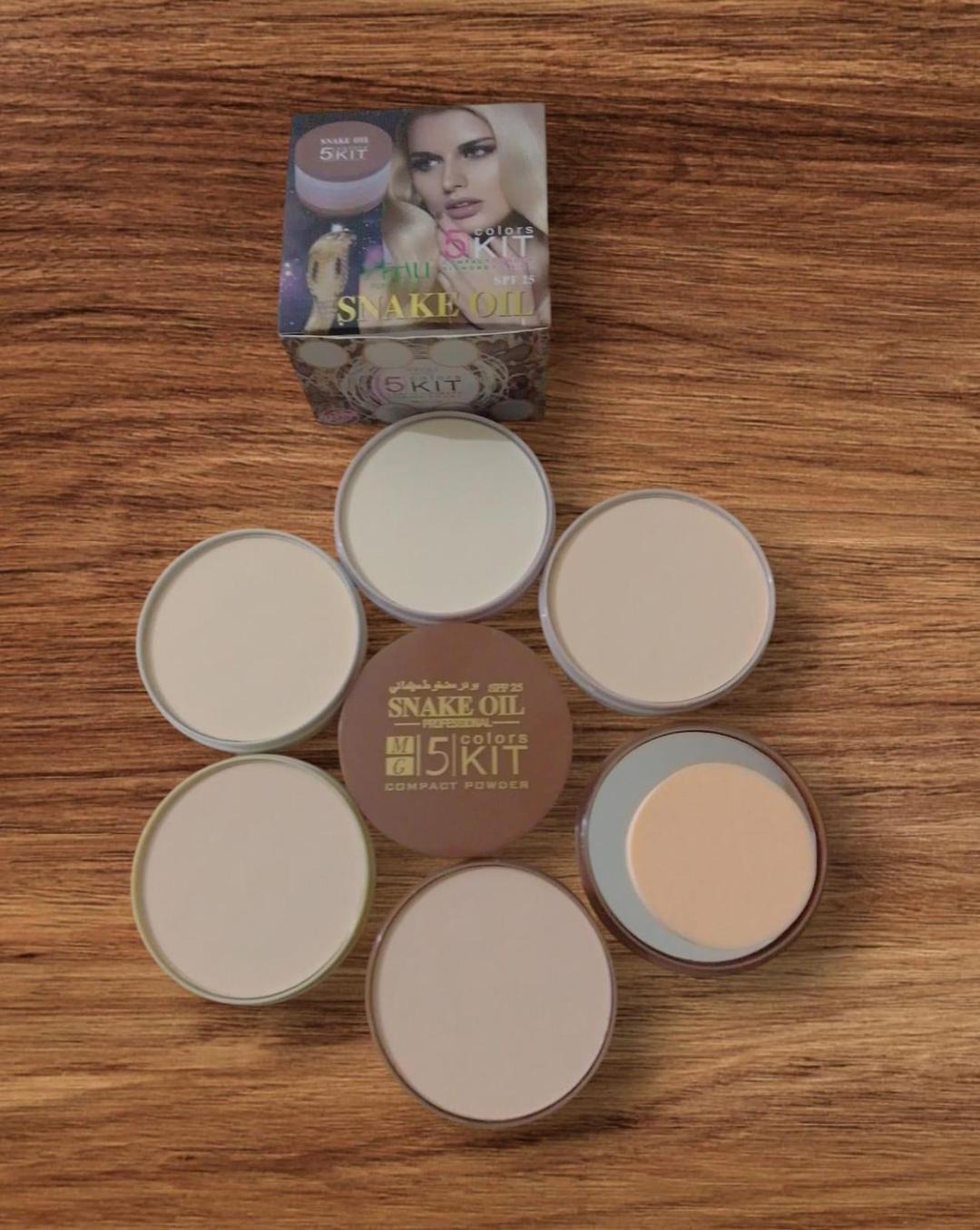 Pack Of 01 - 5 in 1 | Multi-Shade Face Powder Palette with Mirror | Compact Makeup Kit for All Skin Tones | Natural Finish &amp; Easy Blending