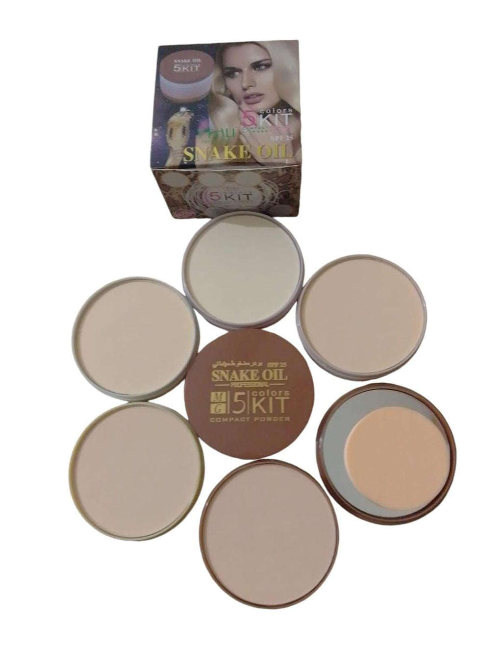 Pack Of 01 - 5 in 1 | Multi-Shade Face Powder Palette with Mirror | Compact Makeup Kit for All Skin Tones | Natural Finish &amp; Easy Blending