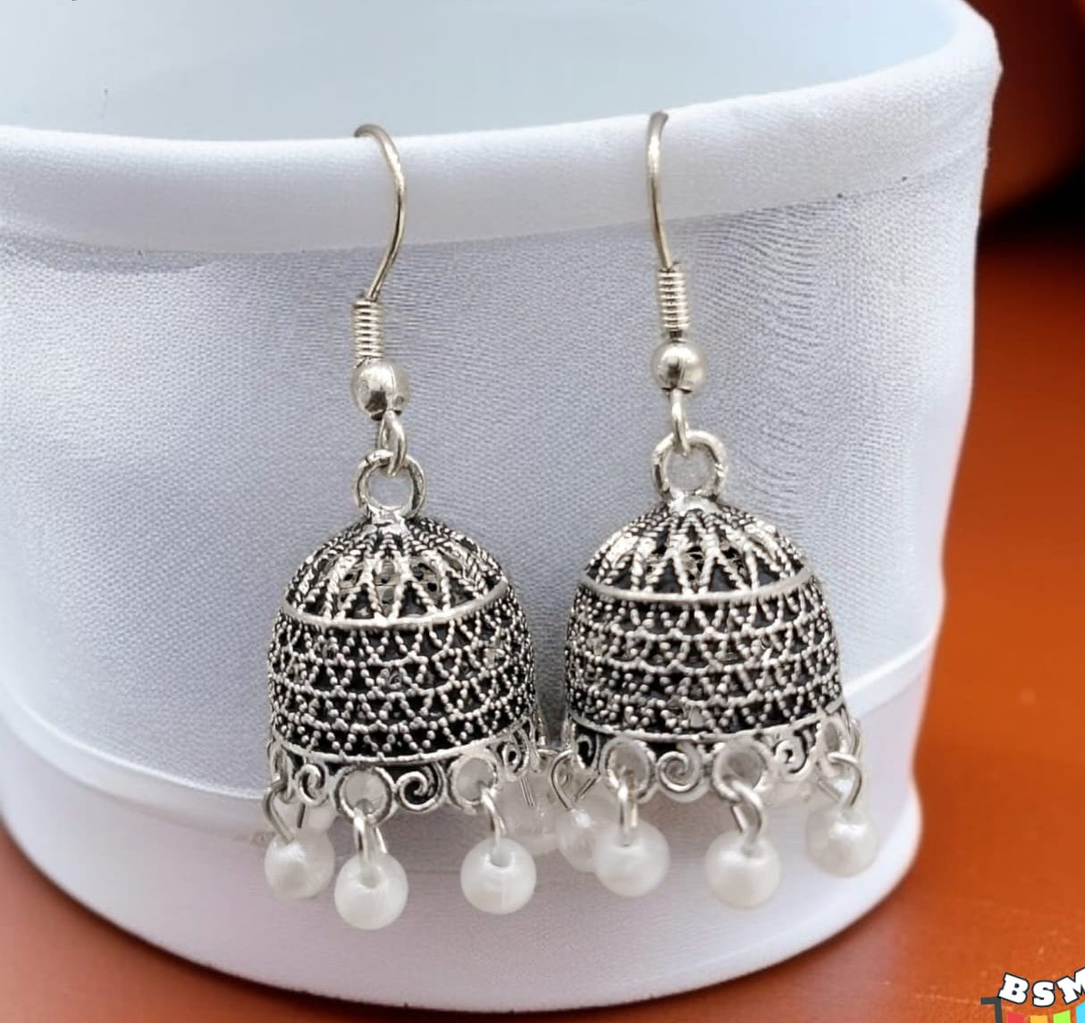 Silver Indian Jumky /  Jhumka Earrings by Quirky Fashions | Ethnic wear | Casual wear