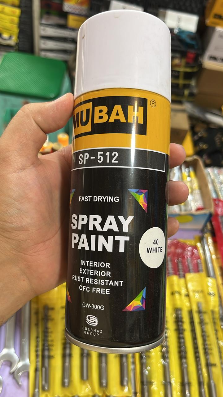MUBAH Color Spray 300g �Quick-Dry, Fade-Resistant, Smooth Finish Color Spray for Vibrant Results - White 40