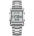 Skmei Men? Digital Square Watch �Stainless Steel Chain, Quartz Movement, Without box - Golden