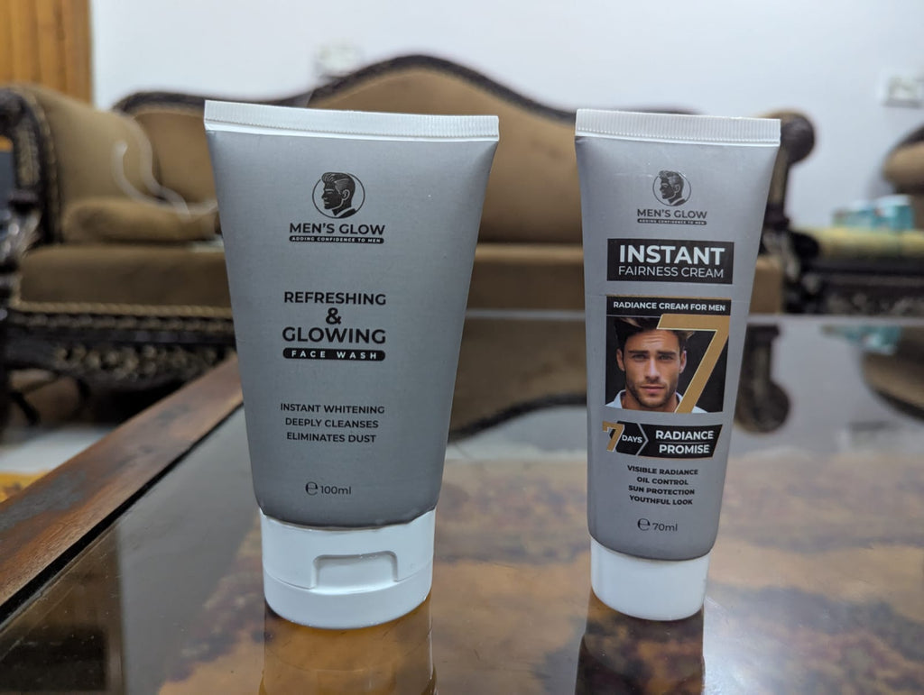 Men's Glow Facewash Bundle �Facewash + Whitening Cream Combo Set