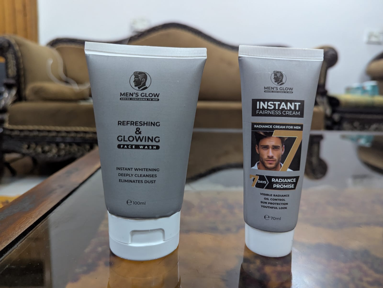 Men's Glow Facewash Bundle �Facewash + Whitening Cream Combo Set