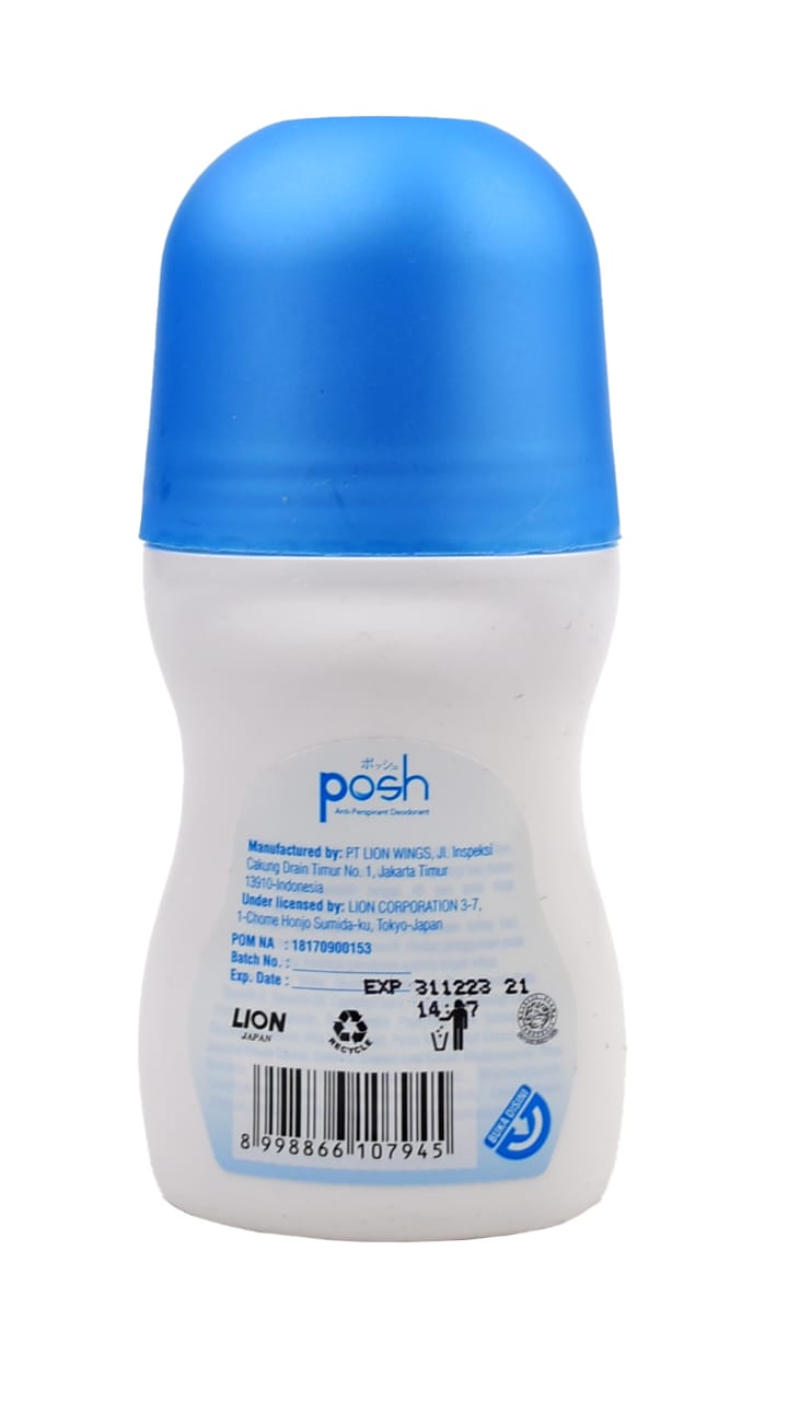 Posh Anti-Stain Roll-On Deodorant �48HR Sweat &amp; Odor Protection, Anti-Perspirant for All-Day Freshness �50ml