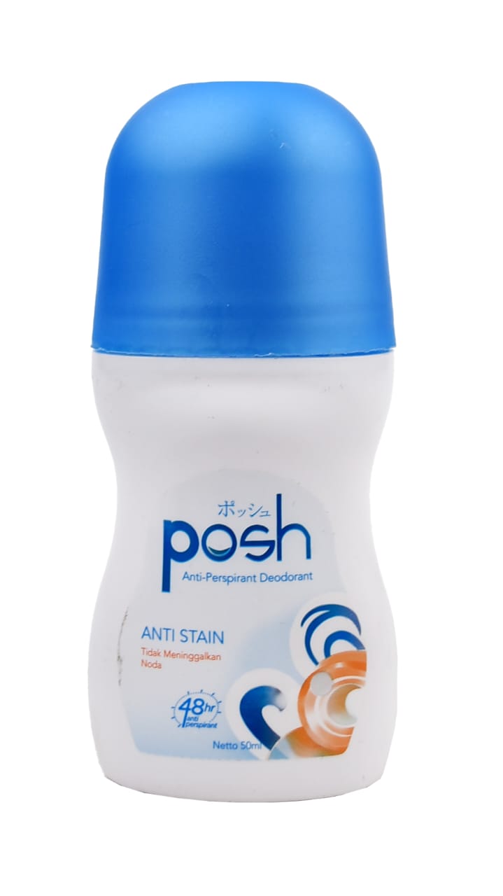 Posh Anti-Stain Roll-On Deodorant �48HR Sweat &amp; Odor Protection, Anti-Perspirant for All-Day Freshness �50ml
