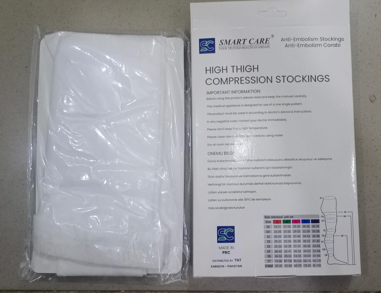 Smart Care High Thigh Compression Stockings �Medical-Grade Support for Blood Circulation, Varicose Veins &amp; Swelling Relief - MEDIUM