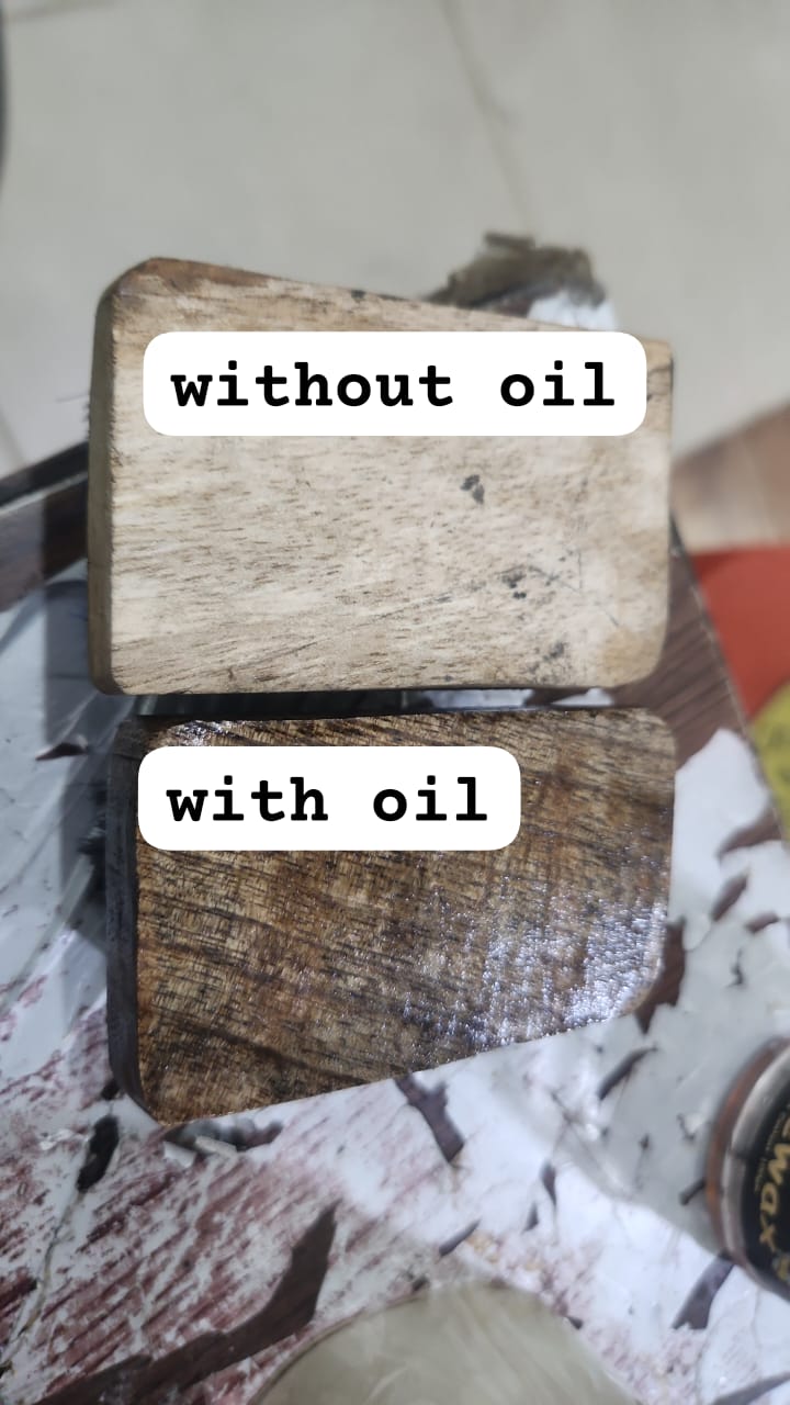 Wood Wax Oil for Furniture �Natural Finish &amp; Deep Wood Nourishment With Bursh 100gm
