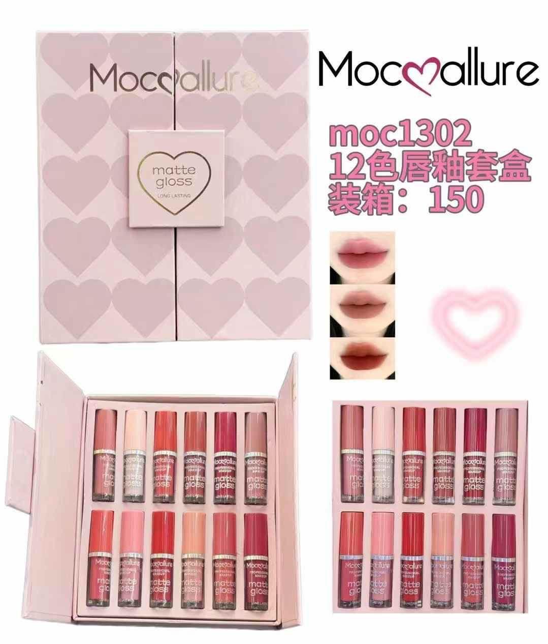 Mocallure 12-Piece High Pigment Lip Gloss Set | Rich &amp; Vibrant Shades �Pink, Red, Peach, Nude &amp; Maroon | Smooth Liquid Texture, Long-Lasting Shine for Any Occasion