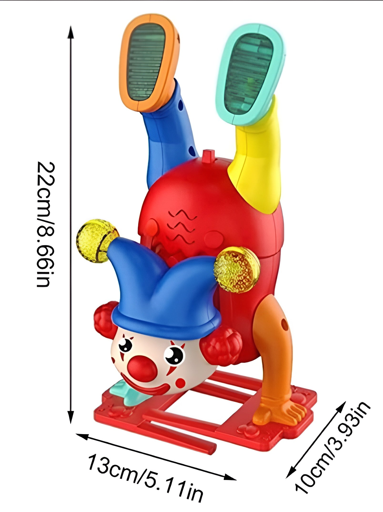 Electric Upside-Down Dancing Clown Toy with Music &amp; Flashing Lights �Battery Operated, Multicolor, Fun Interactive Gift for Kids Above 3 Years (Random Color)