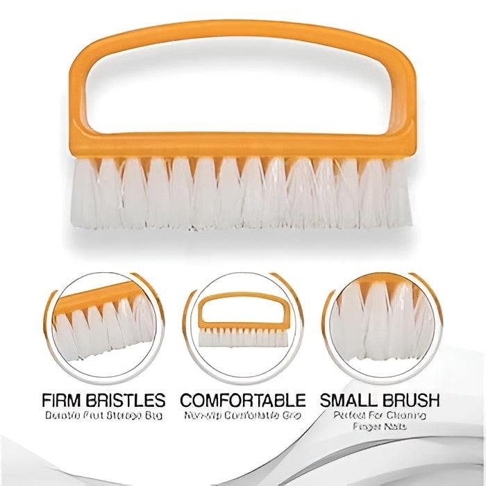 Pack Of 3 Nail Brush Set with Handle �Soft &amp; Durable Bristles for Cleaning Hands, Feet, Nails &amp; Cuticles, Removes Dirt, Grime &amp; Grease, Assorted Colors (Random Color)