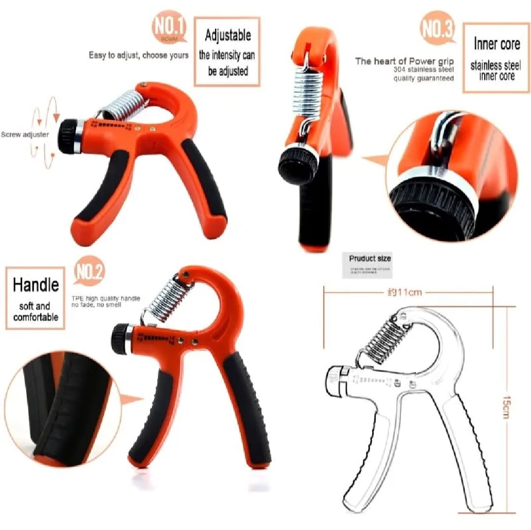 Set of 2 Adjustable Heavy Hand Grippers (10�0Kg) �Strength Training Exerciser for Hand, Wrist &amp; Finger Workout (random Color)