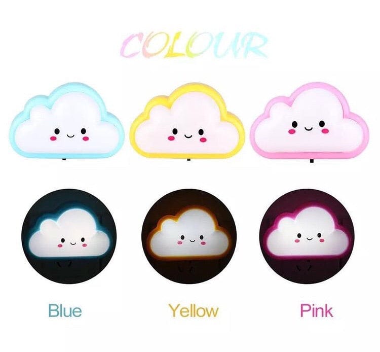 Smiley Cloud Plug-In LED Night Light �Soft Warm Glow Baby Lamp, Kids Night Light for Bedroom &amp; Nursery (Random Color)