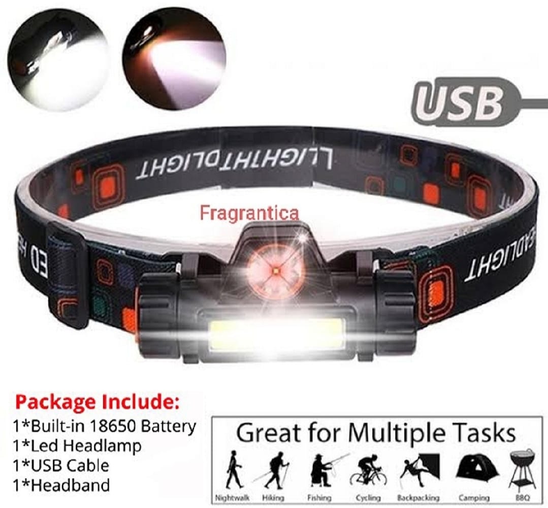 Rechargeable High Power LED Headlamp �Waterproof Headlight with Adjustable Brightness, Magnetic Side &amp; Ergonomic Strap for Camping, Hiking, Fishing &amp; Outdoor Use
