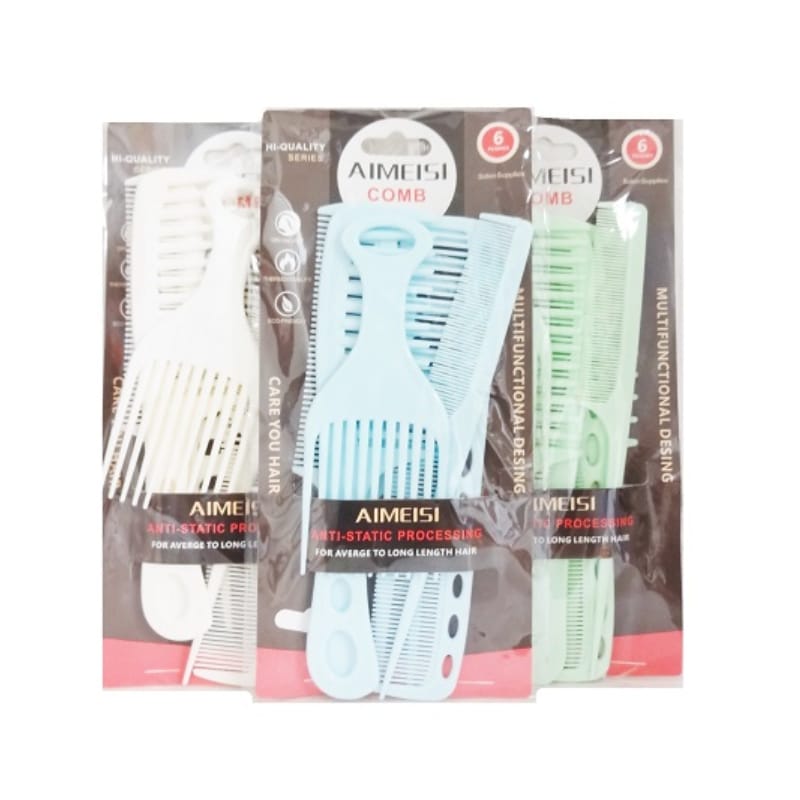 Aimeisi Multifunctional Hair Comb Set �6 Pcs Durable Styling Combs for Medium to Long Hair