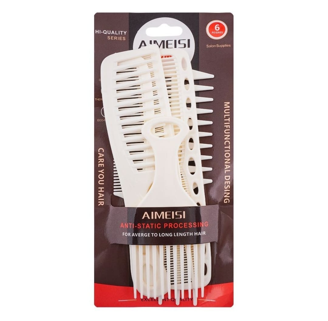 Aimeisi Multifunctional Hair Comb Set �6 Pcs Durable Styling Combs for Medium to Long Hair