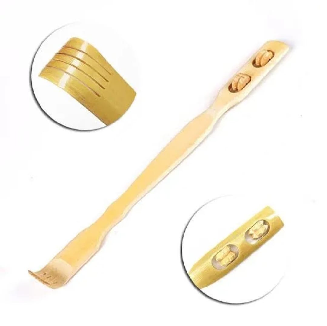 2 Pcs Wooden Back Scratcher &amp; Massage Stick �Long Handle Backscratching Sticks with Roller for Itch Relief &amp; Body Relaxation