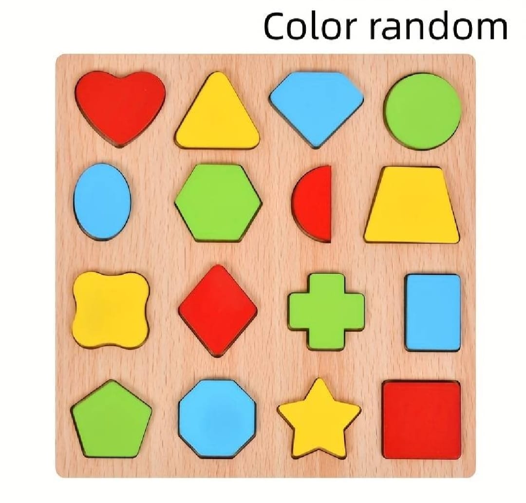 Colorful Geometric Shapes Wooden Cognitive Board Puzzle �Educational Learning Toy for Kids (1� Years, Safe &amp; Durable)