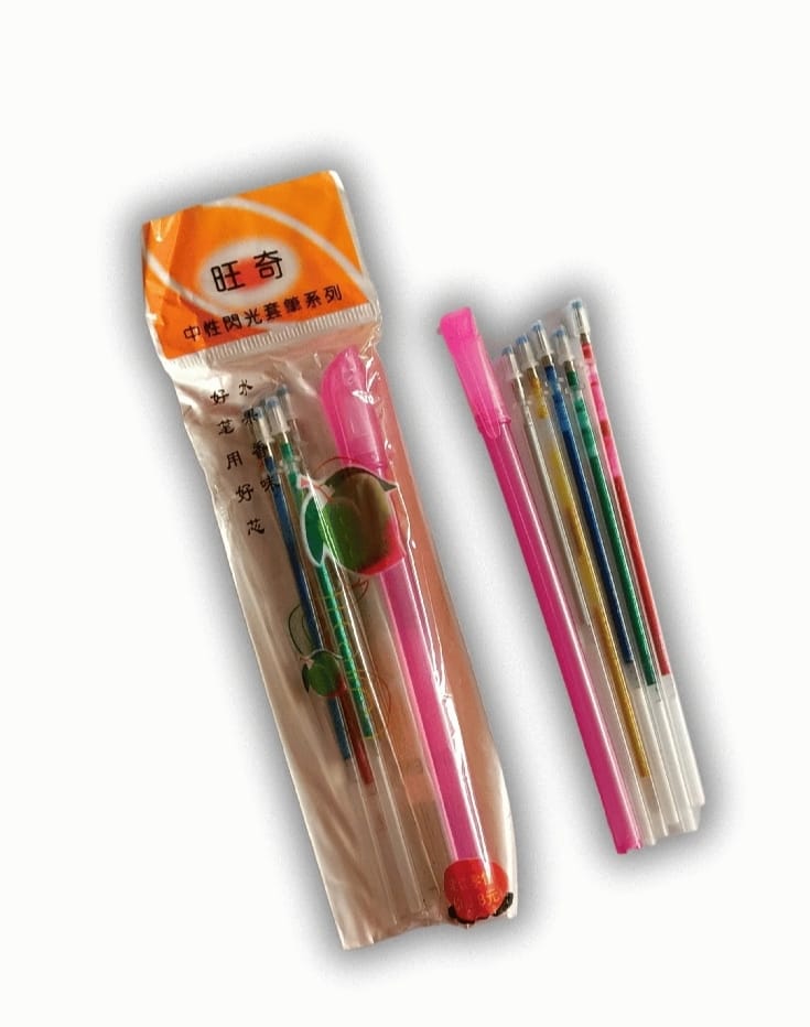 Glitter Gel Pen Refills Set �5 Multi-Colored Metallic Ink Refills for Smooth Writing &amp; Creative Art