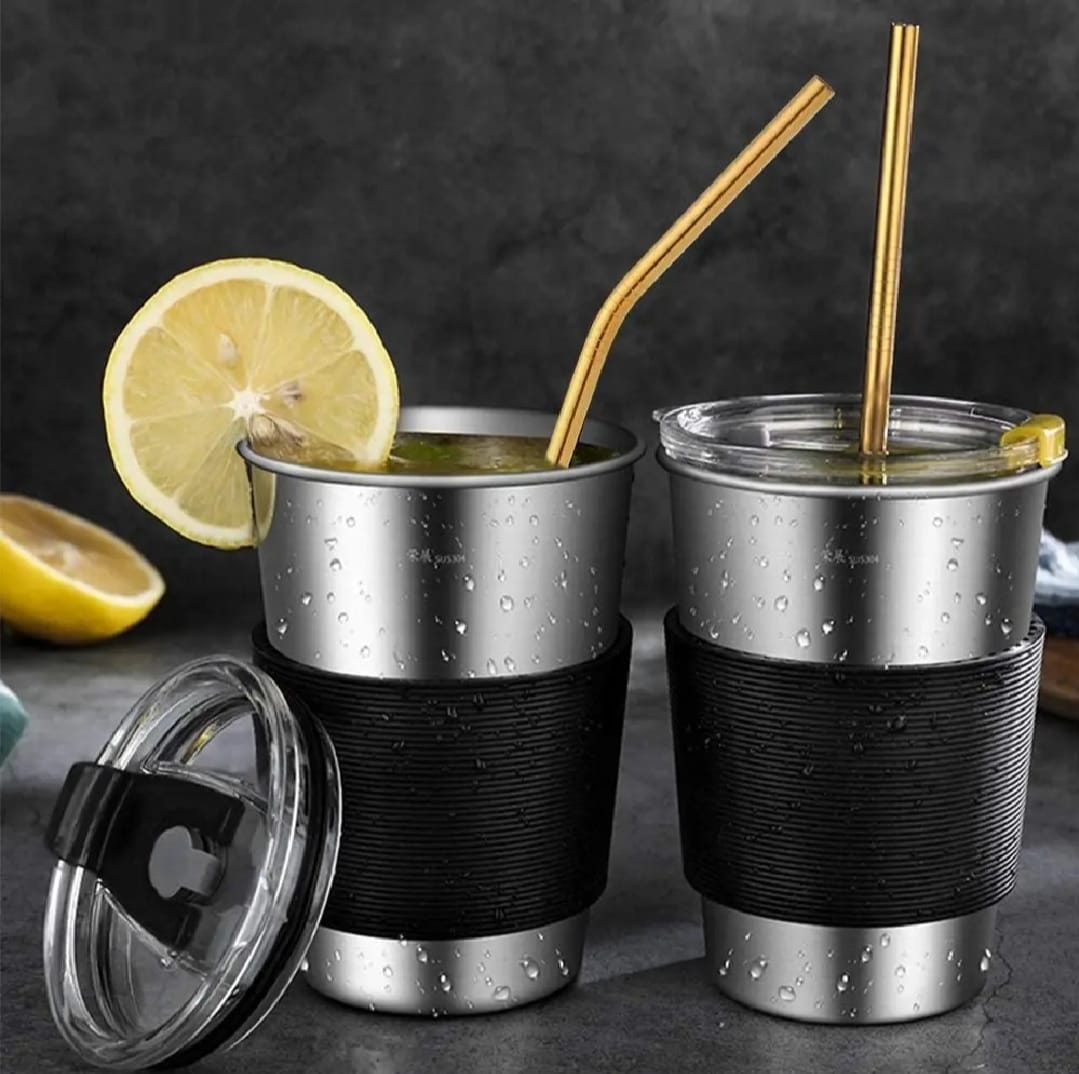 Set of 6 Colorful Reusable Metal Straws �Stainless Steel Drinking Straws with Eco-Friendly Design for Home, Travel &amp; Parties