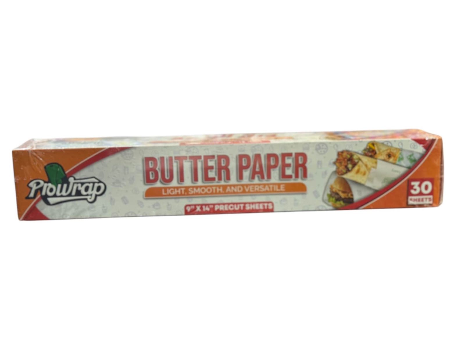 Prowrap Butter Paper �9" x 14" Precut Sheets (30 Pcs) | High-Quality Waterproof &amp; Grease-Resistant Food Wrap | Thicker Than Market Standard