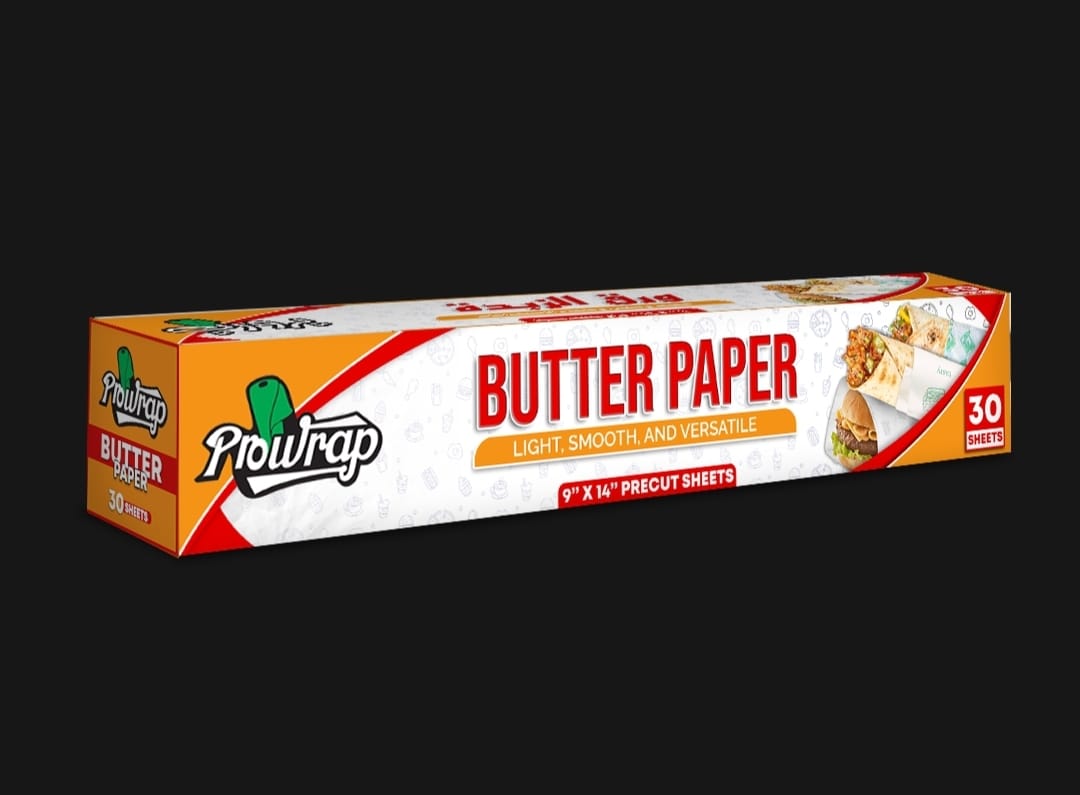 Prowrap Butter Paper �9" x 14" Precut Sheets (30 Pcs) | High-Quality Waterproof &amp; Grease-Resistant Food Wrap | Thicker Than Market Standard