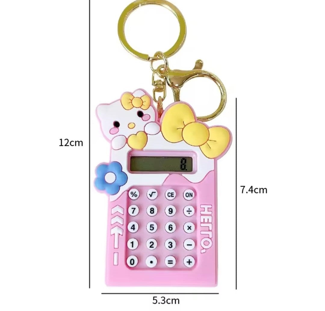 Mini Calculator Keychain �Cute Pink Kawaii Cartoon Portable Calculator | School &amp; Student Supplies, Stationery Gift (Random color)