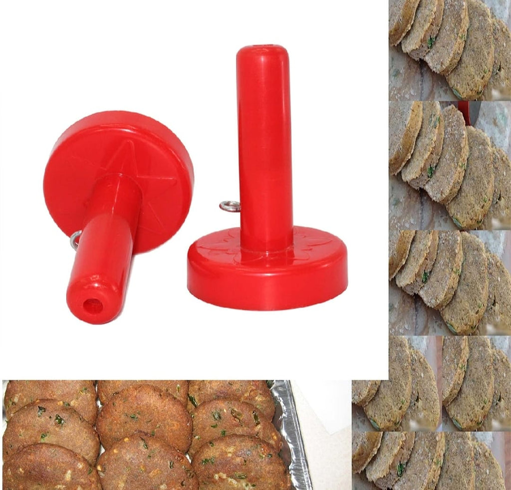 Pack of 2 Shami Kabab Makers �High-Quality Plastic Saancha for Shami Kabab &amp; Tikki �Multicolor with White Inner