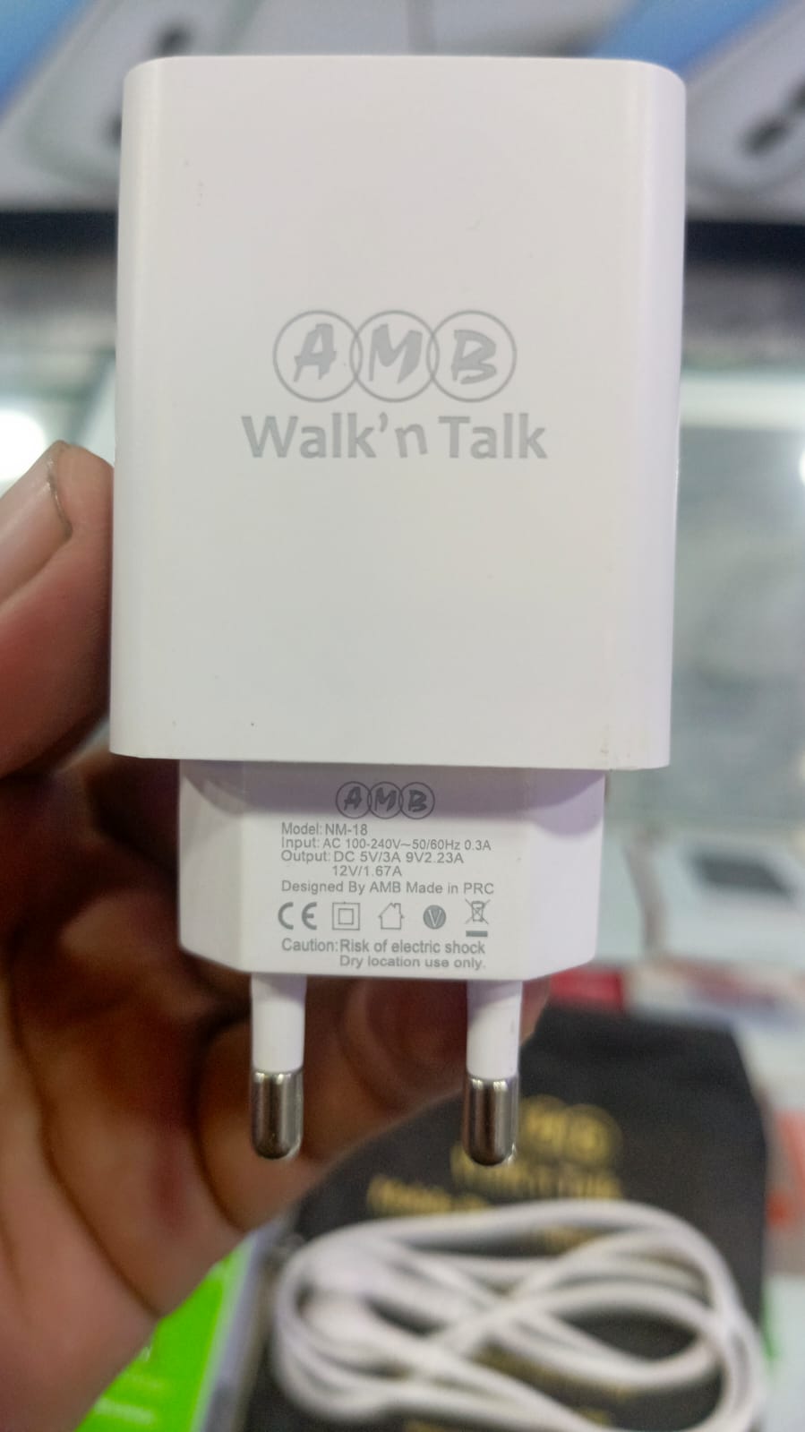 AMB Walk? Talk 22.5W Super Fast Charger NM-18 �Quick Charge &amp; Smart Power Delivery Adapter with Built-in Safety System, FCC/CE/RoHS Certified
