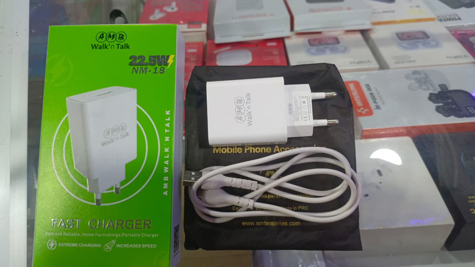 AMB Walk? Talk 22.5W Super Fast Charger NM-18 �Quick Charge &amp; Smart Power Delivery Adapter with Built-in Safety System, FCC/CE/RoHS Certified