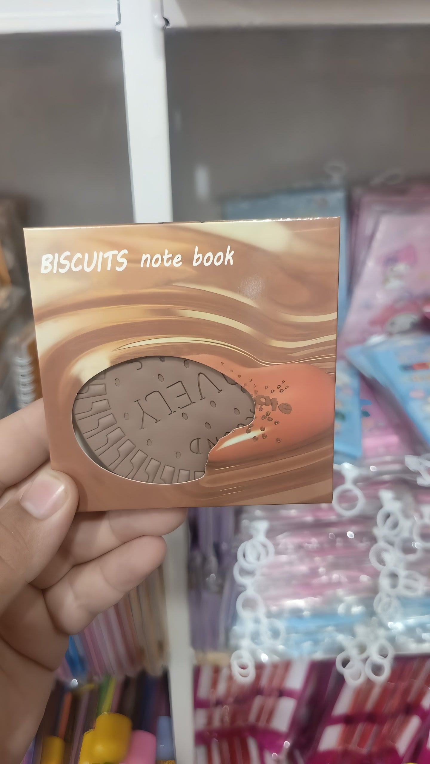 Biscuit Shaped Notebook �80 Pages Round Steno Pad for Students, Artists &amp; Kids �Fun Chocolate Biscuit Design, Portable Memo Notepad for Notes, Sketching, Doodling &amp; Creative Writing
